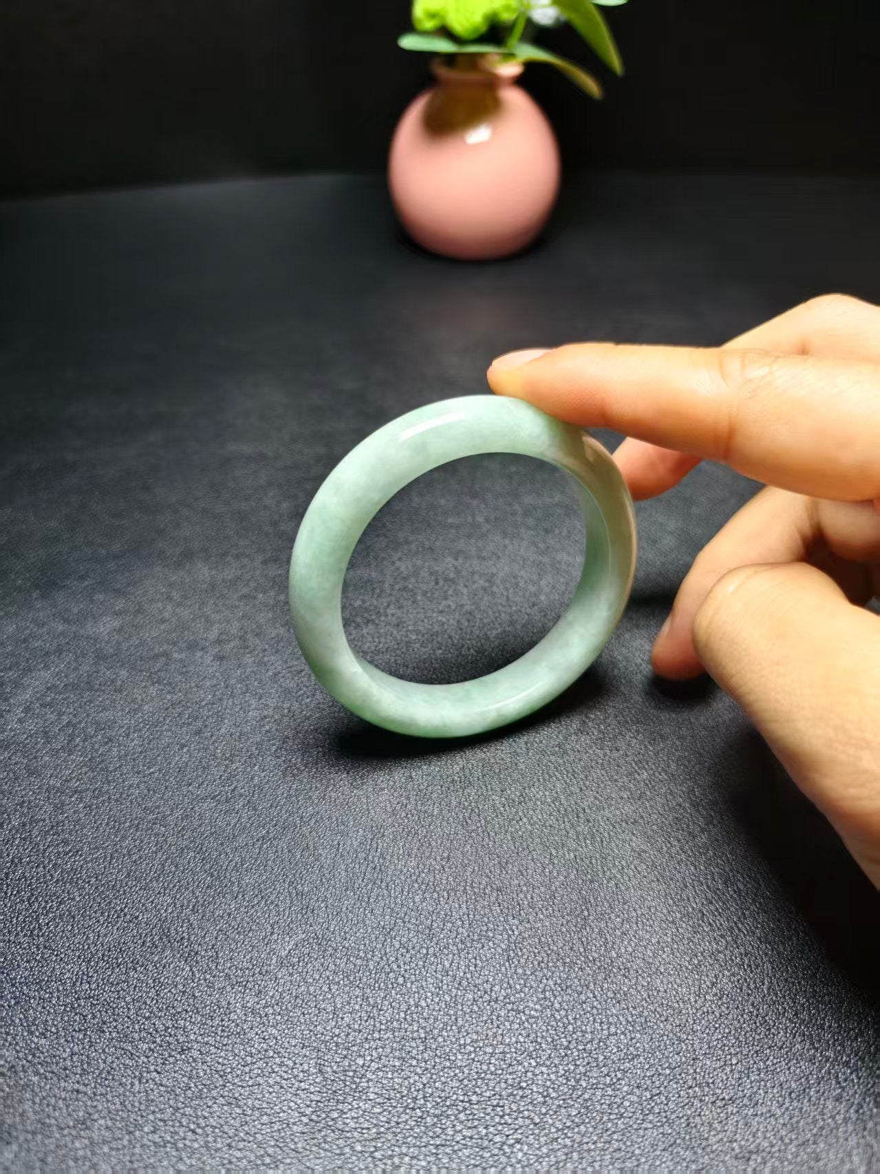 Natural Type A Burmese Jadeite Bangle | Soft Green | Round Cut | NGTC Certified