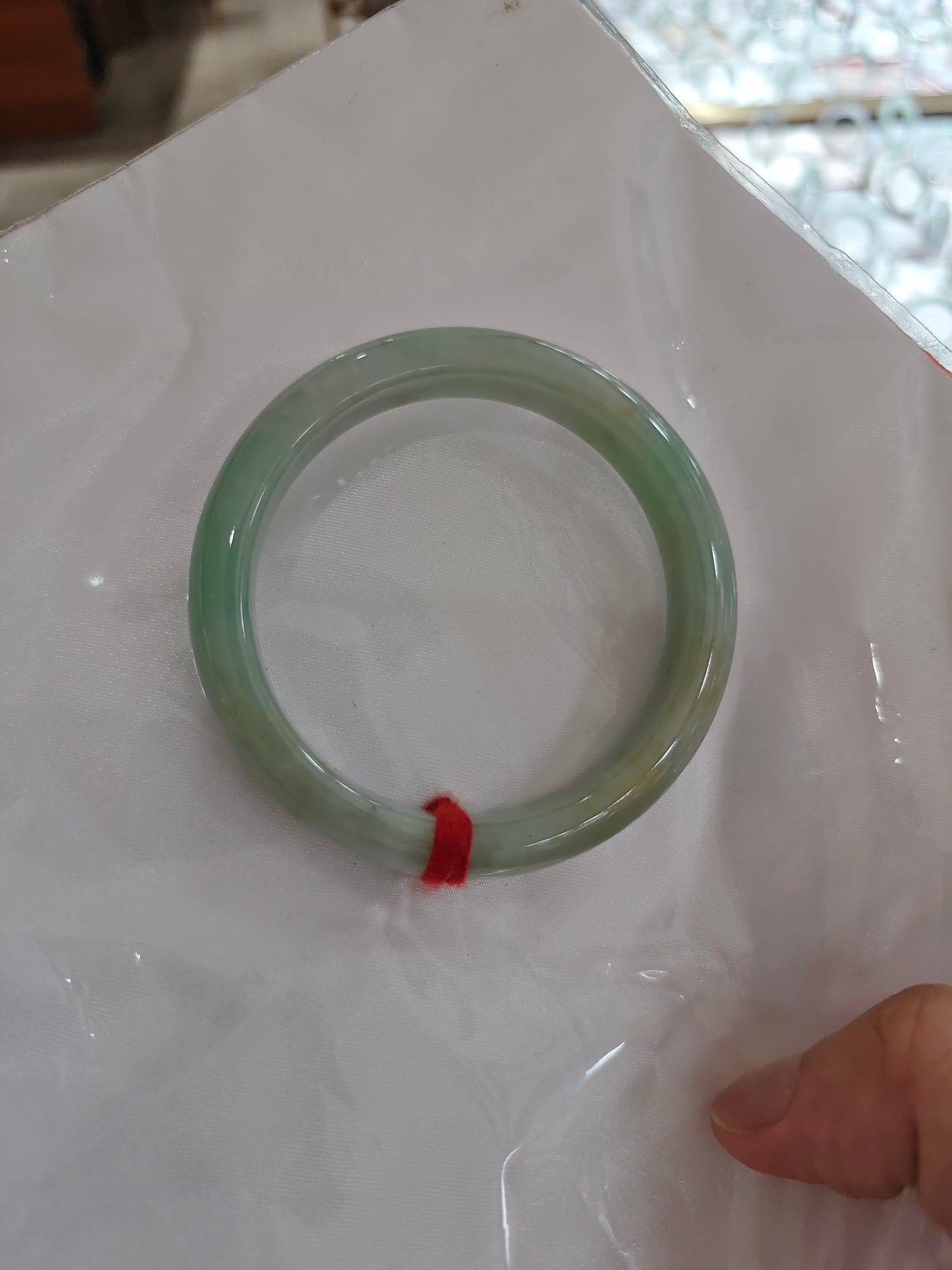 Natural Type A Jadeite Bangle | Soft Even Green | Comfort Flat Cut 57.4mm | NGTC Certified | Direct from Sihui
