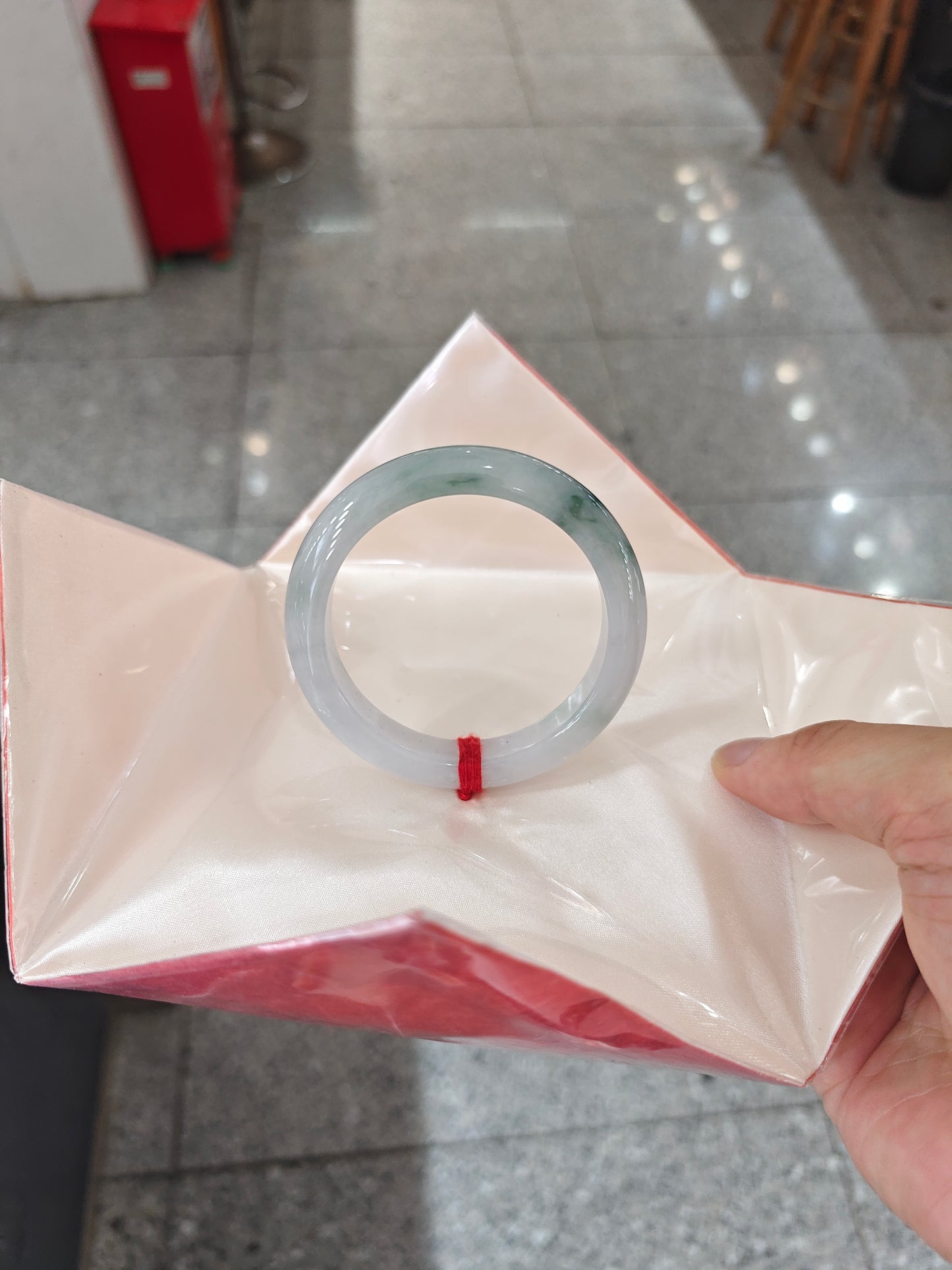 Natural Type A Jadeite Bangle | Icy Floating Green | Comfort Flat Cut 56.3mm | NGTC Certified | Direct from Sihui