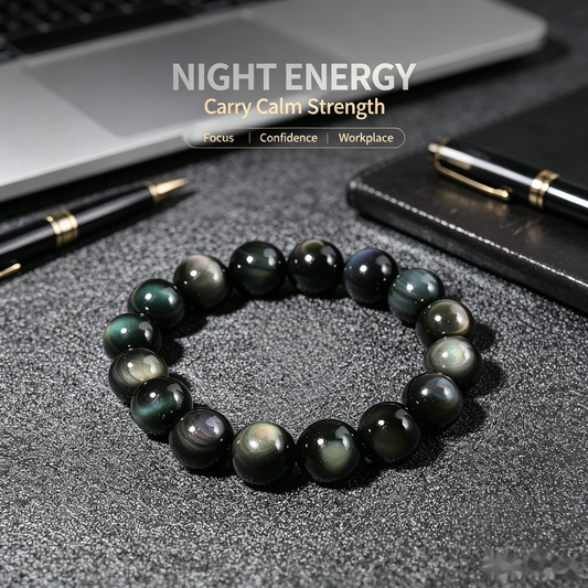 Rainbow Obsidian Protection Bracelet — 12mm