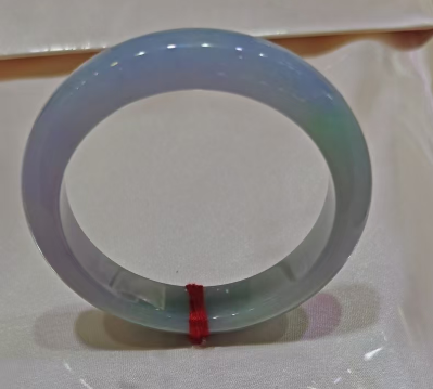 Natural Type A Jadeite Bangle | Icy Blue-Lavender | Comfort Flat Cut 54.2mm | NGTC Certified | Direct from Sihui