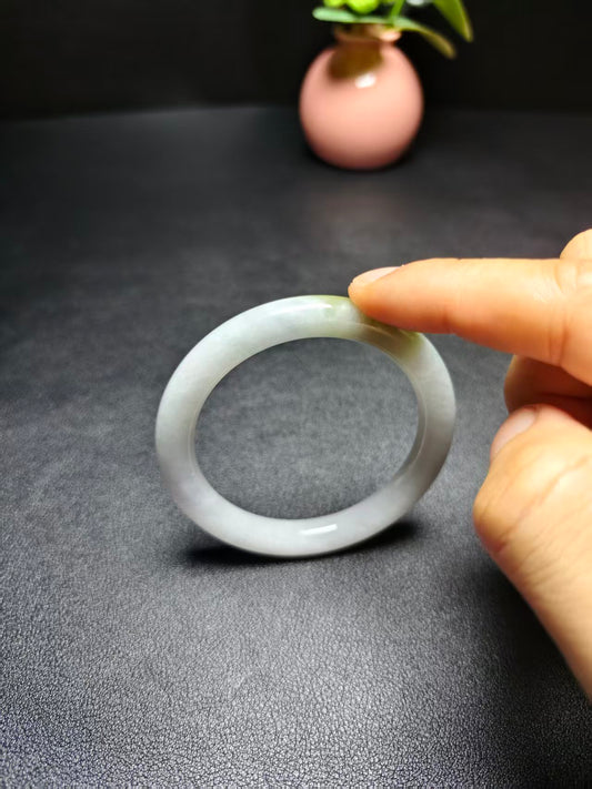 Natural Type A Burmese Jadeite Bangle | Yellow Green Floral | Round Cut | NGTC Certified
