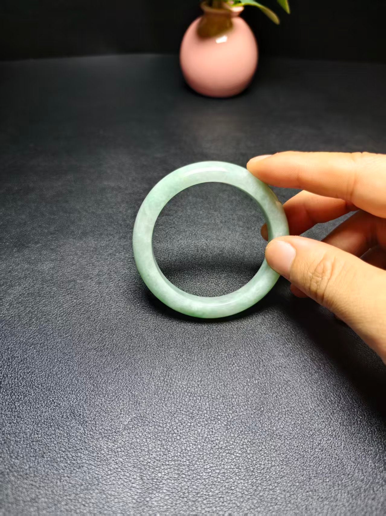 Natural Type A Burmese Jadeite Bangle | Soft Green | Round Cut | NGTC Certified