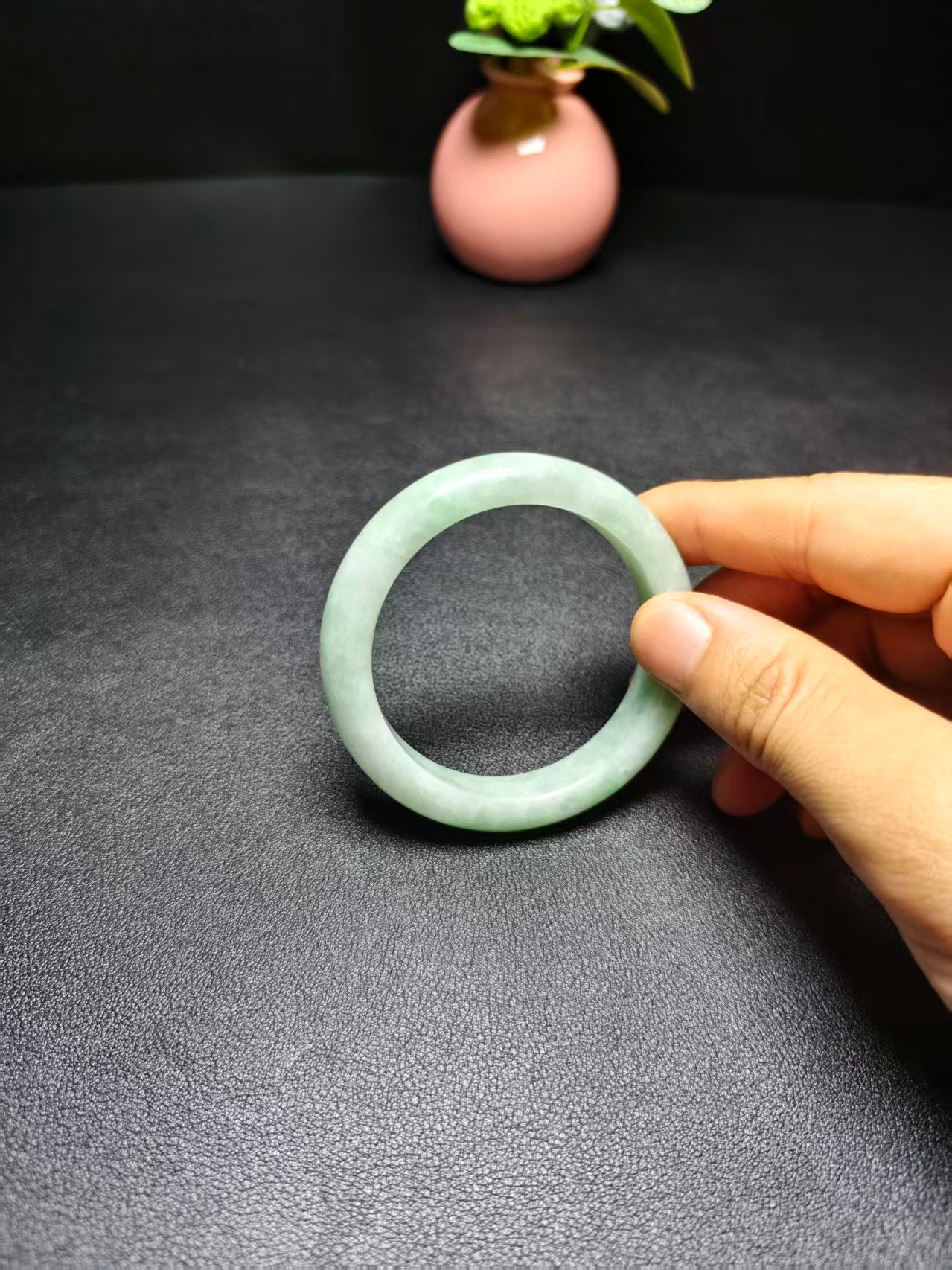 Natural Type A Burmese Jadeite Bangle | Soft Green | Round Cut | NGTC Certified