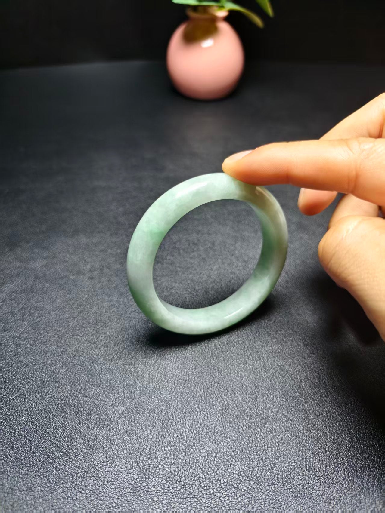 Natural Type A Burmese Jadeite Bangle | Soft Green | Round Cut | NGTC Certified