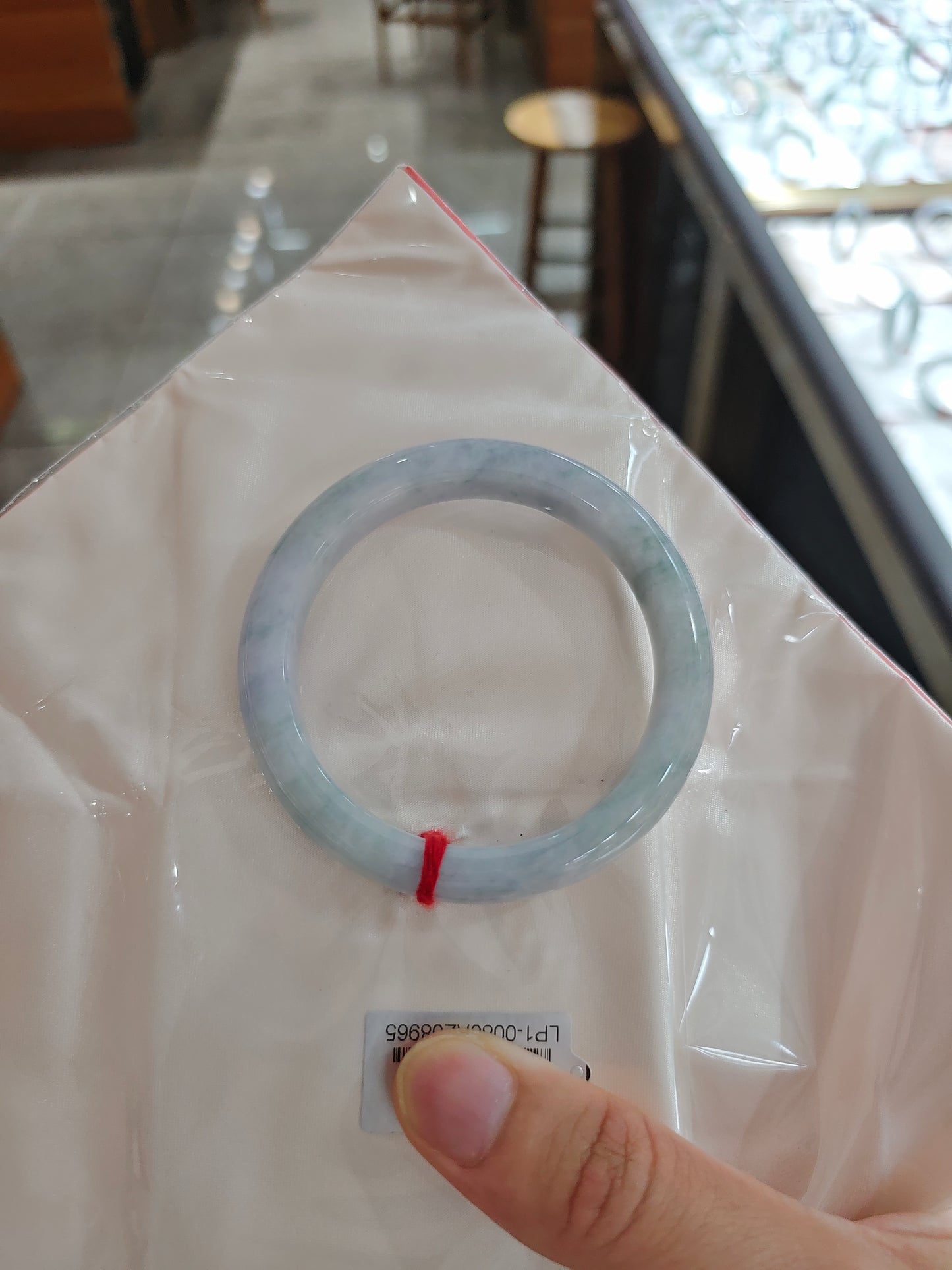 Natural Type A Jadeite Bangle | Soft Lavender-Blue with a Touch of Green | Comfort Flat Cut 56.7mm | NGTC Certified | Direct from Sihui