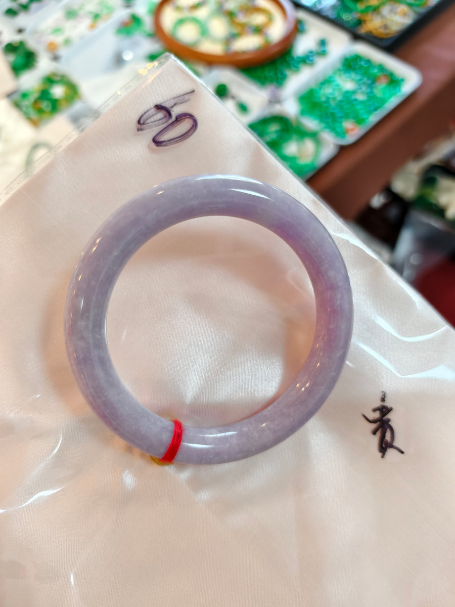 Treated Jadeite Bangle - Violet Tone