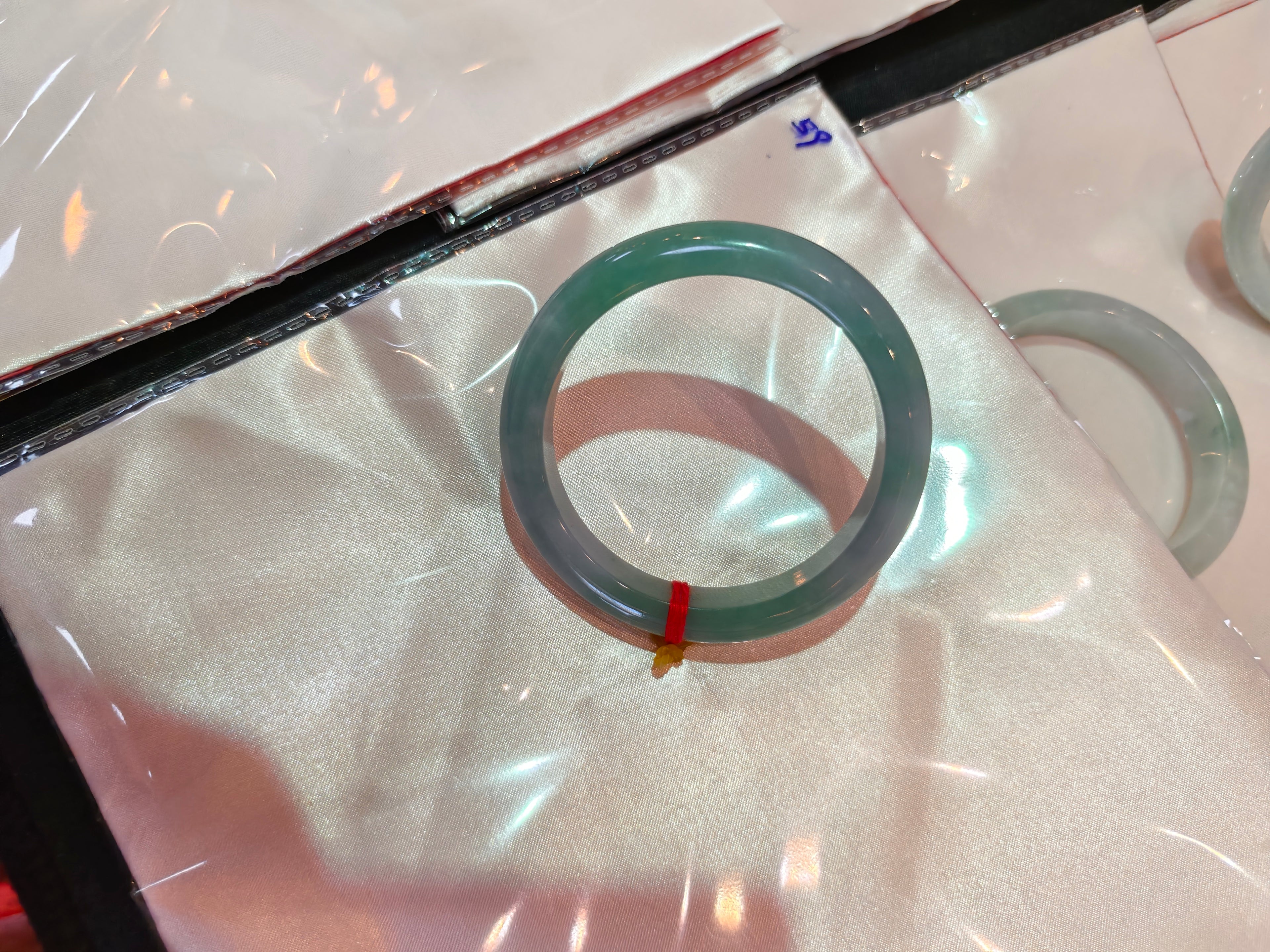 Treated Jadeite Bangle - Oil Green Tone