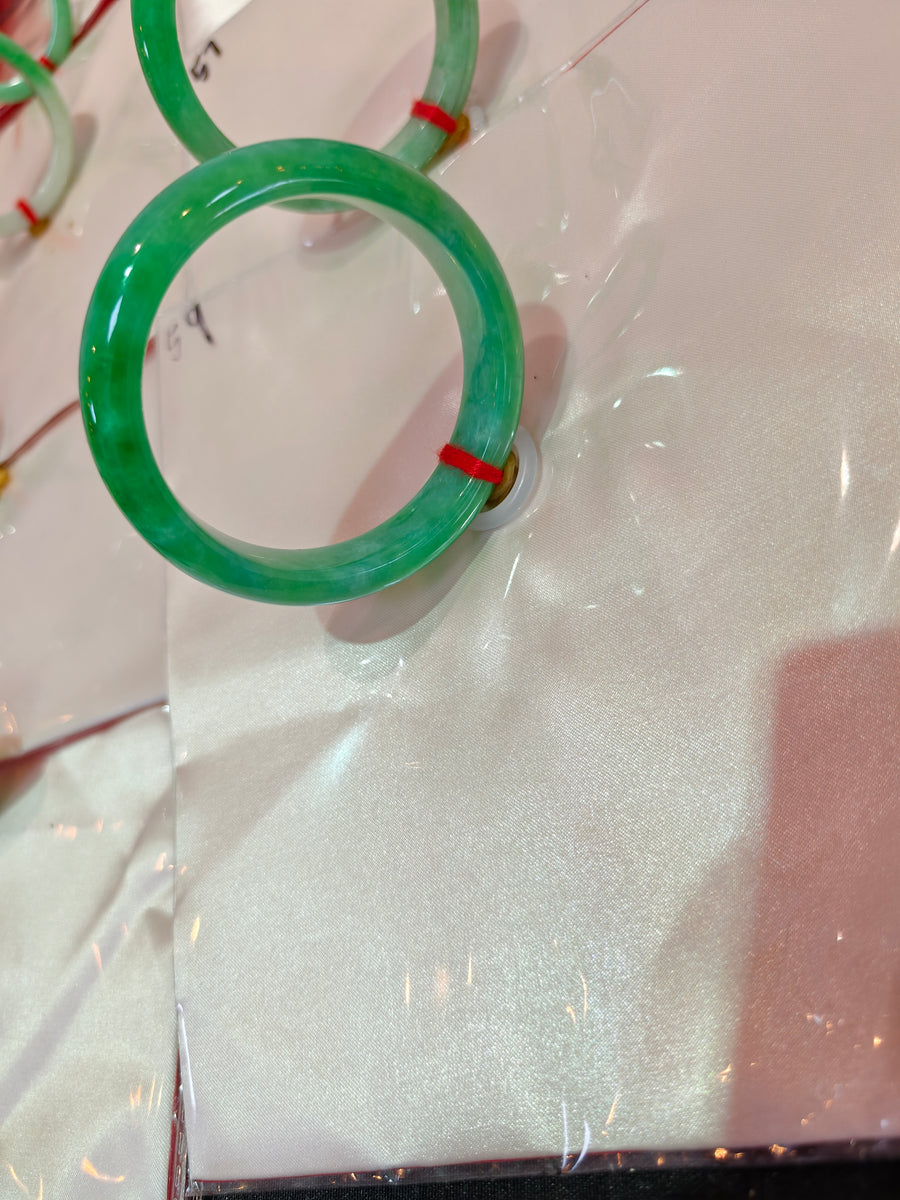Treated Jadeite Bangle - Green Tone