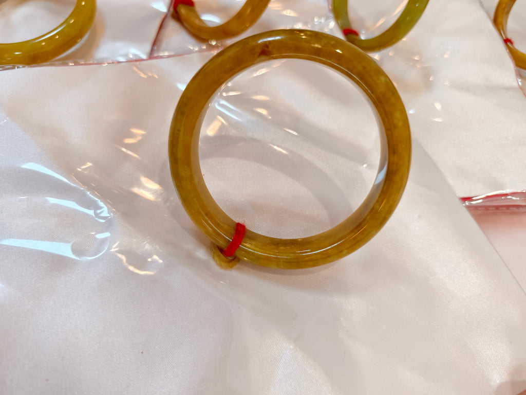 Treated Jadeite Bangle - Yellow Tone