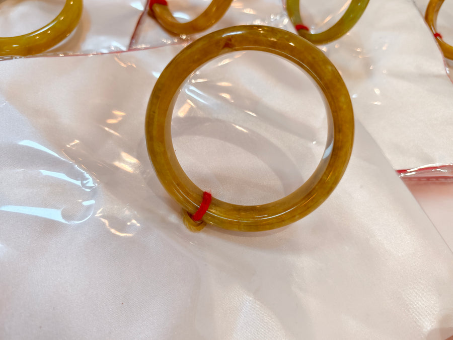 Treated Jadeite Bangle - Yellow Tone