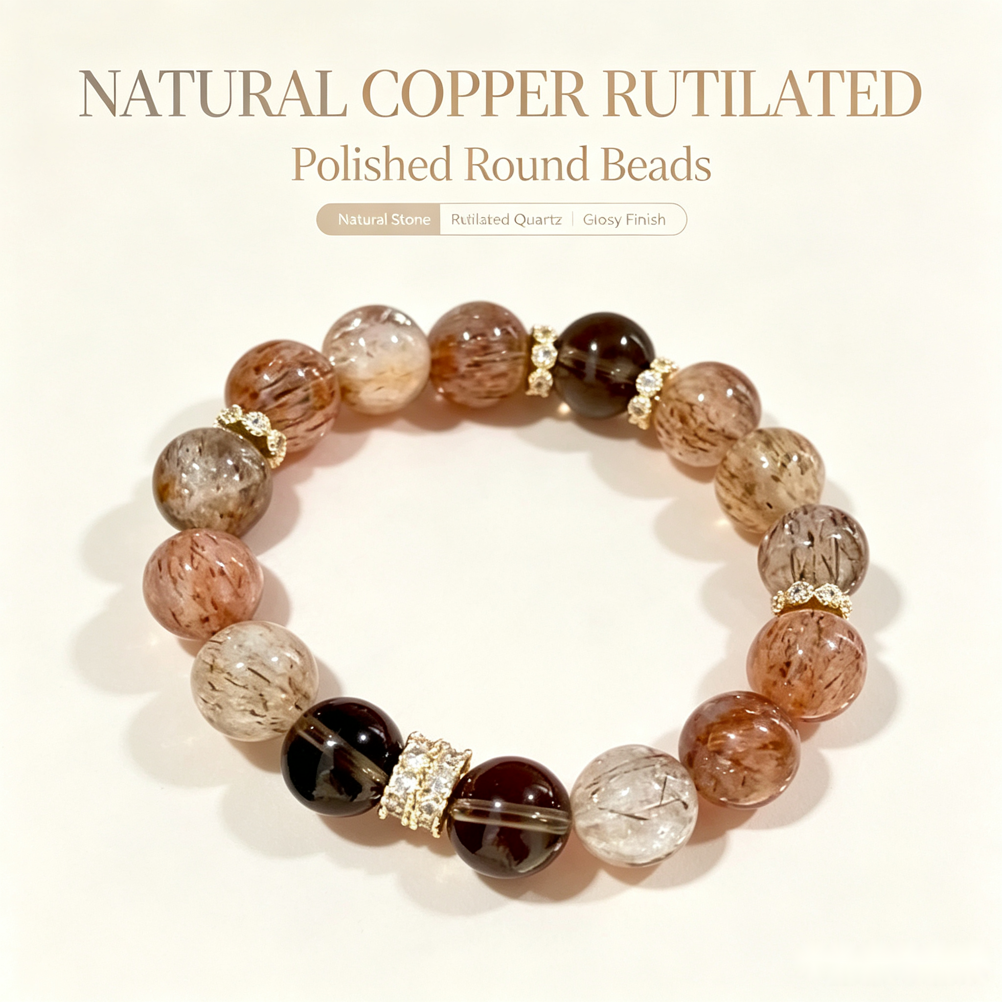 Super Seven Smoky Quartz Bracelet - 12mm Grounded Energy