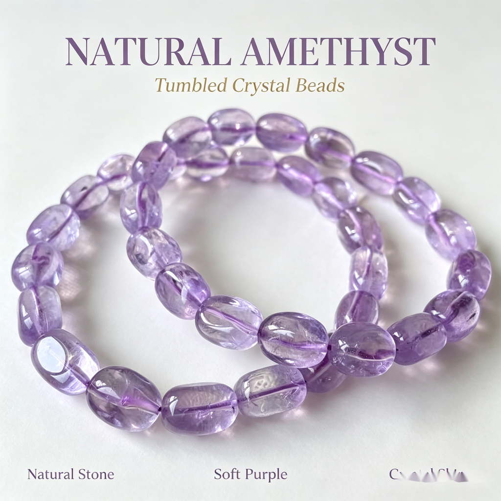 Lavender Amethyst Nugget Bracelet - Soft Calm