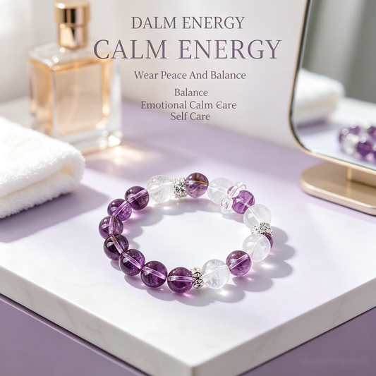 Uruguay Amethyst Bracelet - 12mm Calm Protection Charm