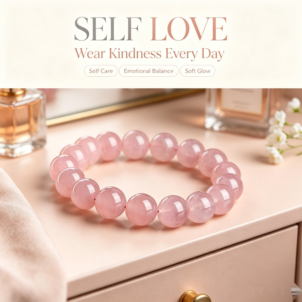 Soft Love Rose Quartz Bracelet — 12mm