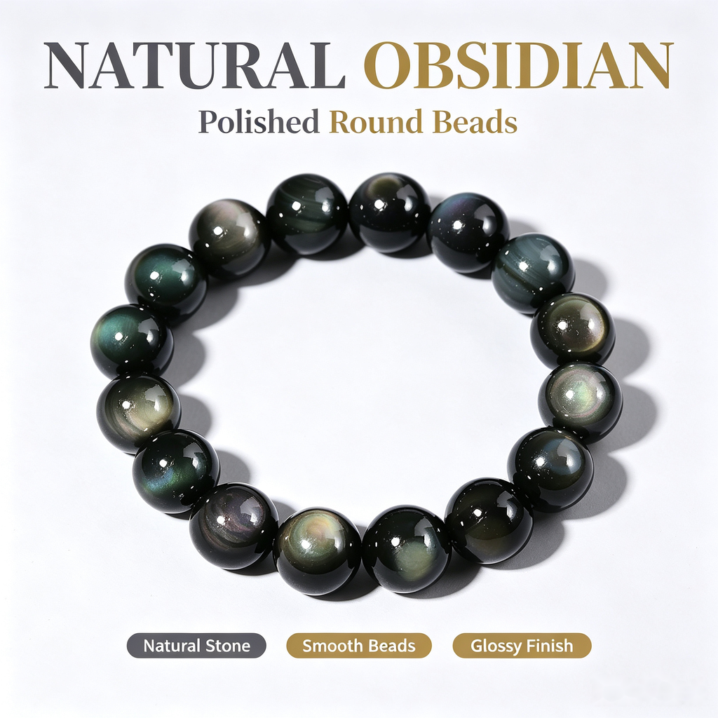 Rainbow Obsidian Protection Bracelet — 12mm