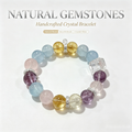 Calm Love Duo Bracelet — Blue Chalcedony, Rose Quartz, Citrine & Sodalite — 12mm