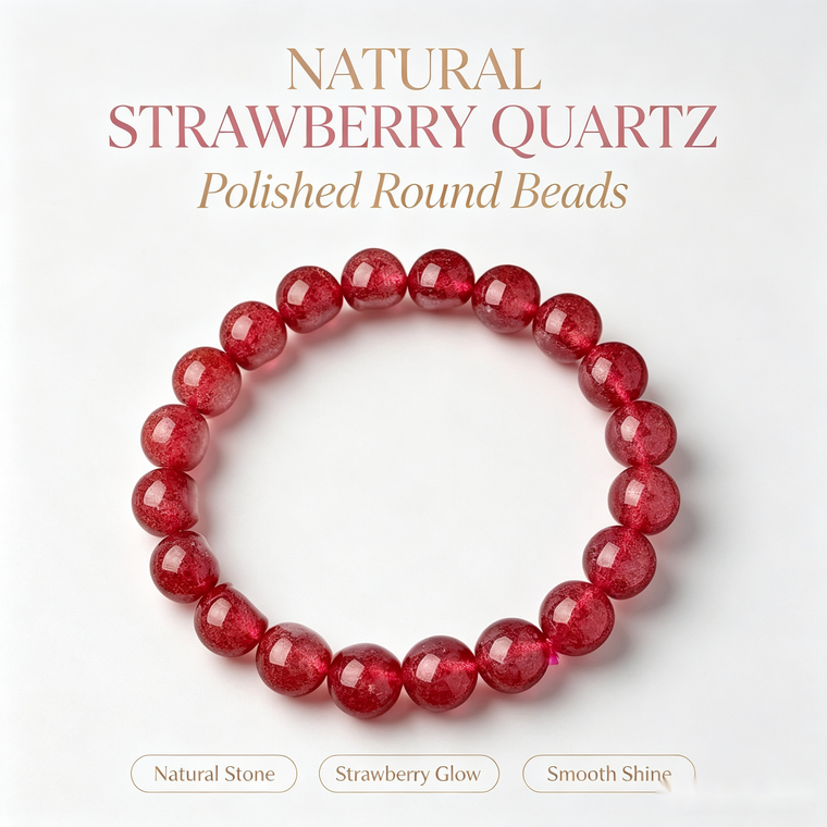 Strawberry Quartz Bracelet - 10mm