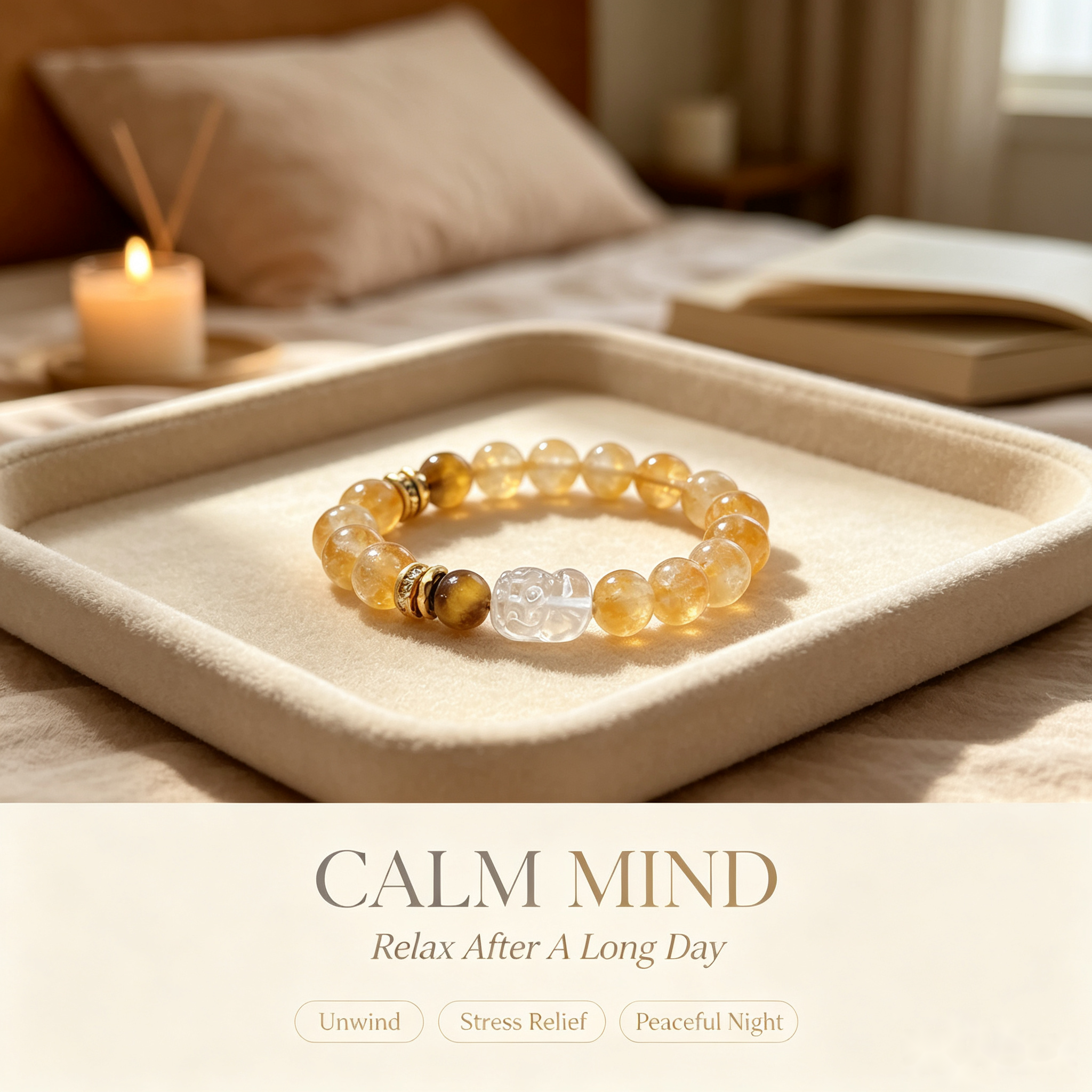 Citrine Pixiu Bracelet - 12mm Wealth Intention