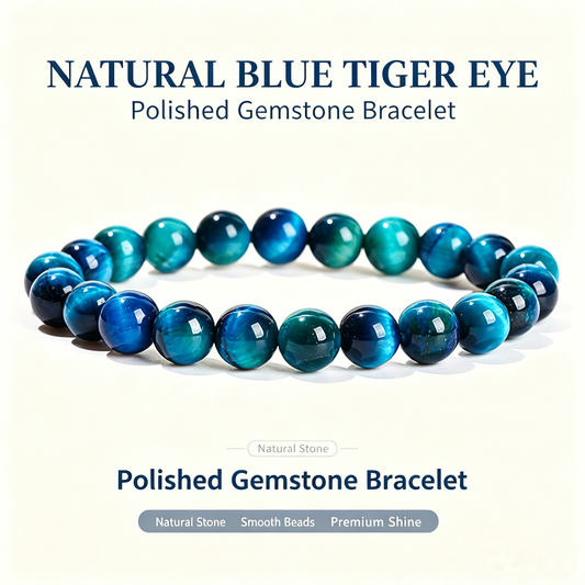 Focus Under Pressure Blue Tiger Eye Bracelet — 10mm