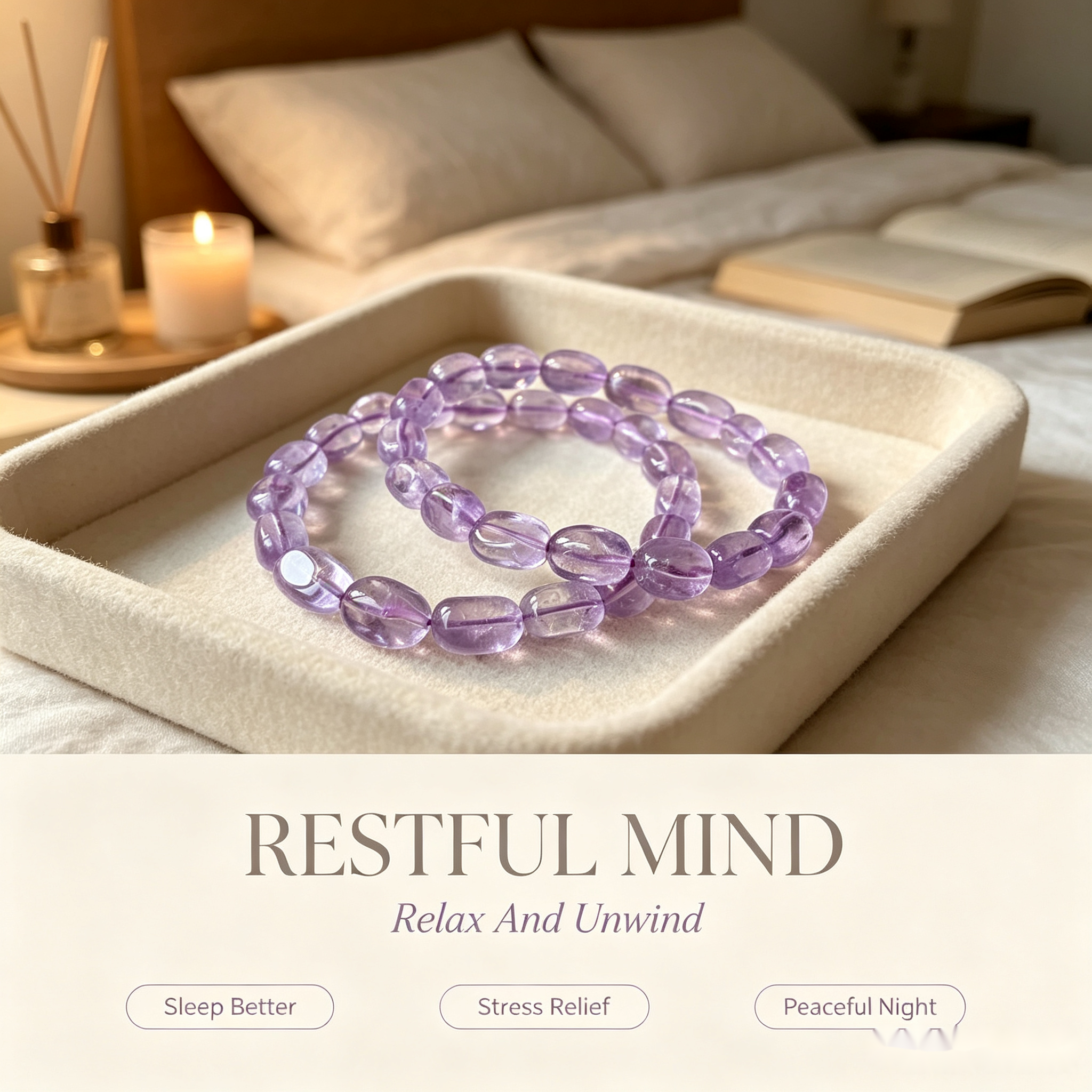 Lavender Amethyst Nugget Bracelet - Soft Calm