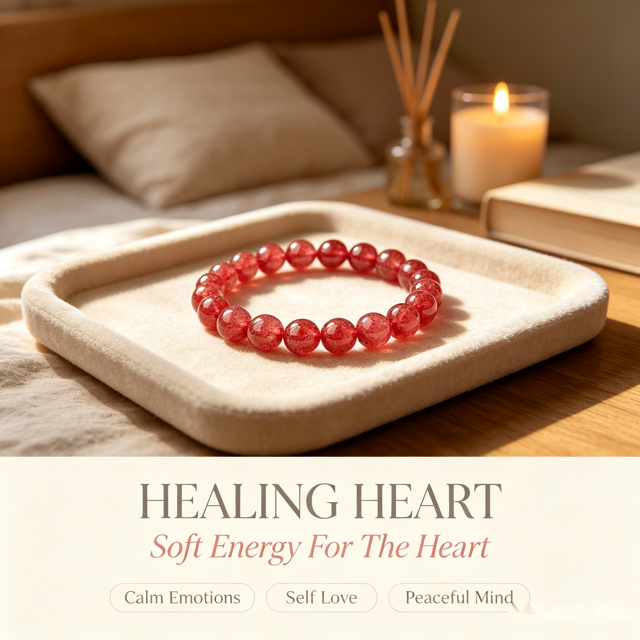 Strawberry Quartz Bracelet - 10mm Sweet Love Energy
