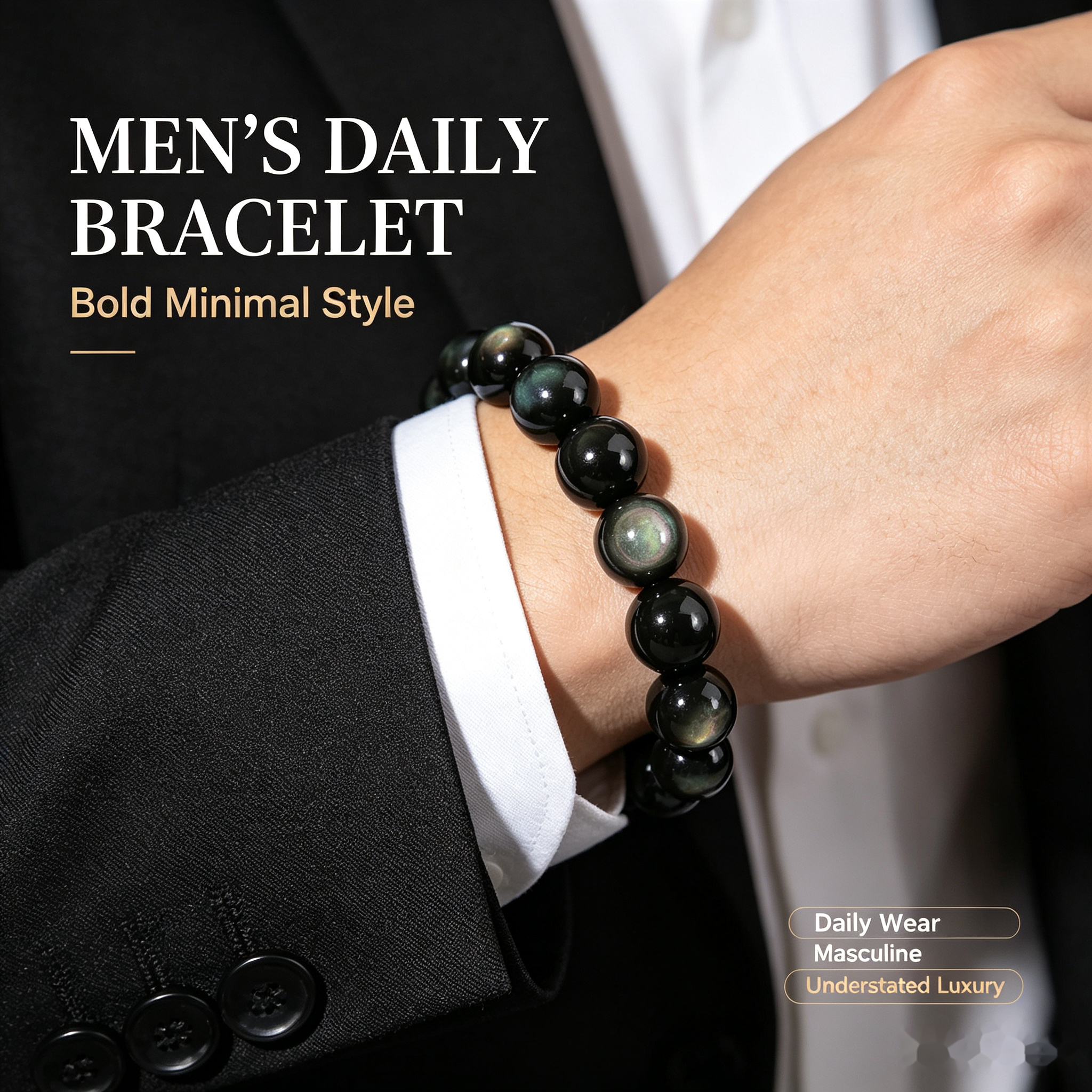 Rainbow Obsidian Protection Bracelet — 12mm