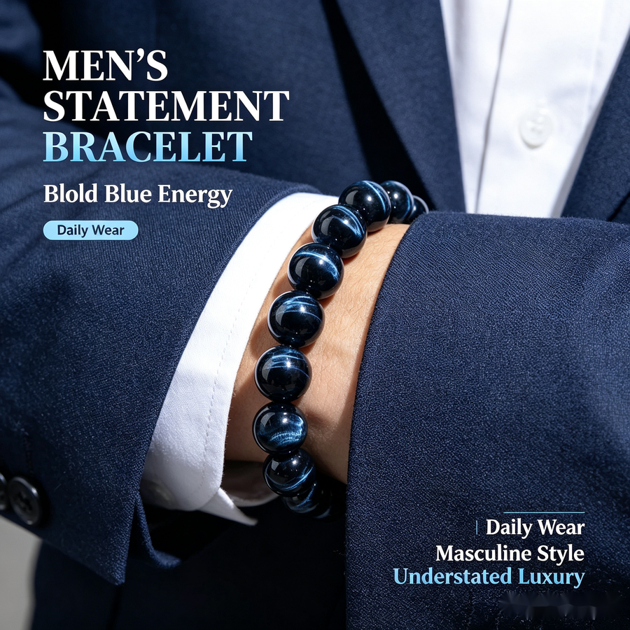 Blue Tiger Eye Bracelet - 12mm