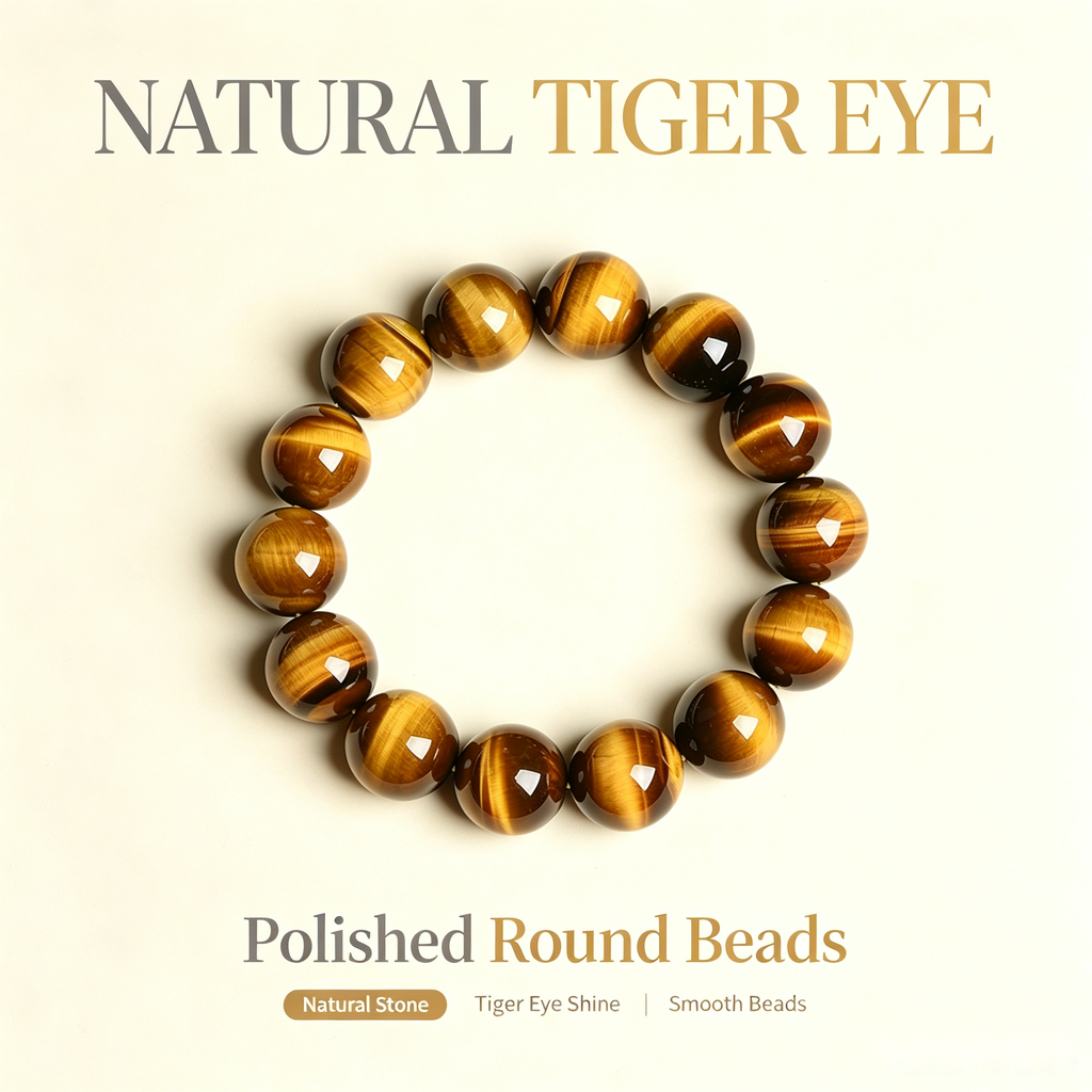 Yellow Tiger Eye Bracelet - 12mm Confidence & Wealth