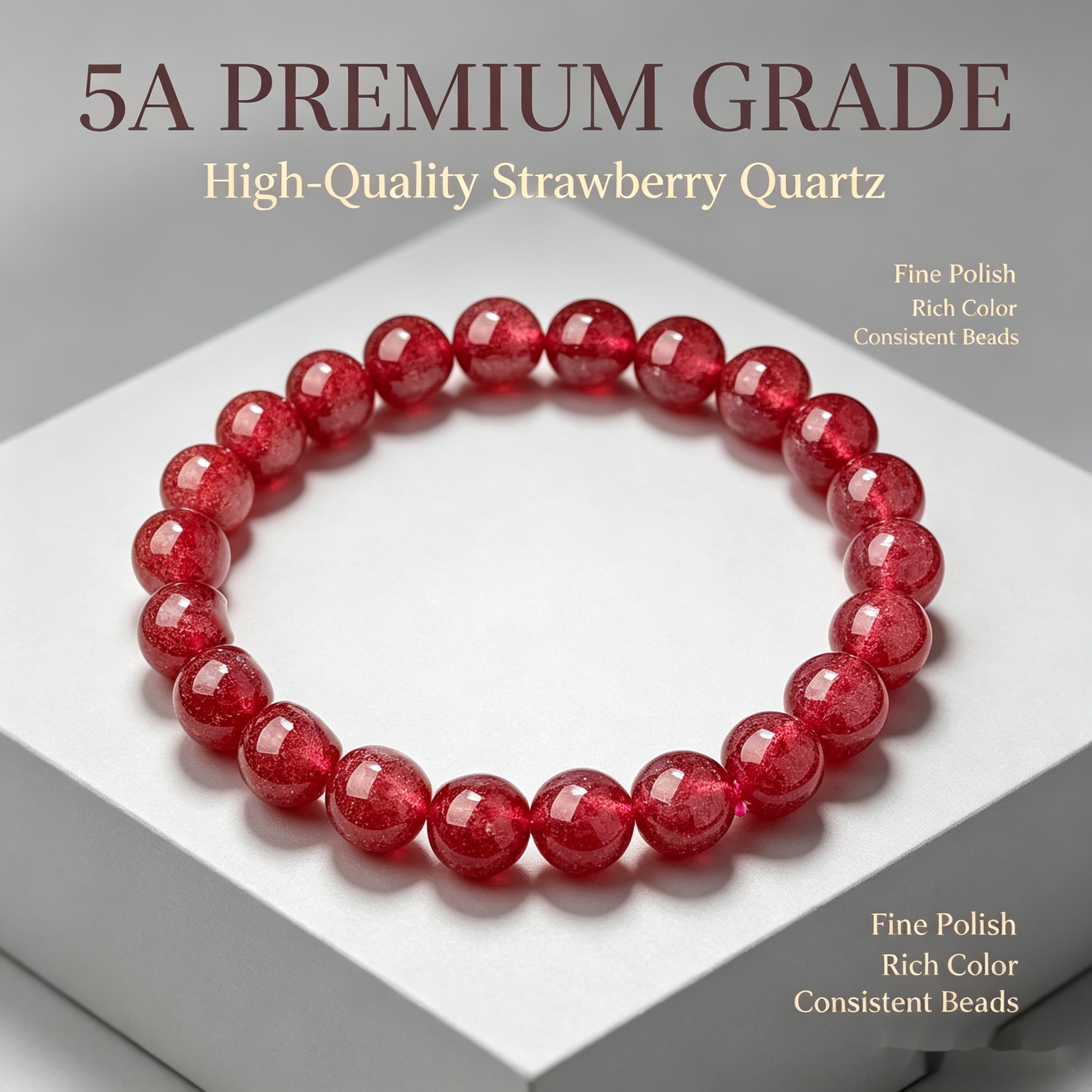Strawberry Quartz Bracelet - 10mm Sweet Love Energy
