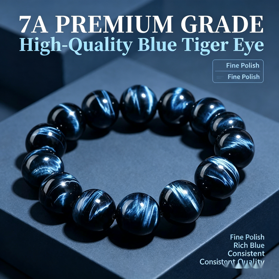 Blue Tiger Eye Bracelet - 12mm