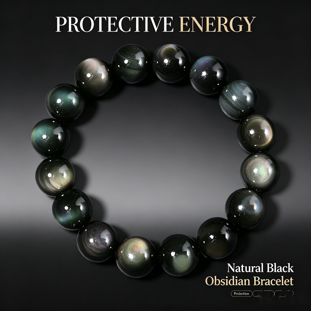 Rainbow Obsidian Protection Bracelet — 12mm
