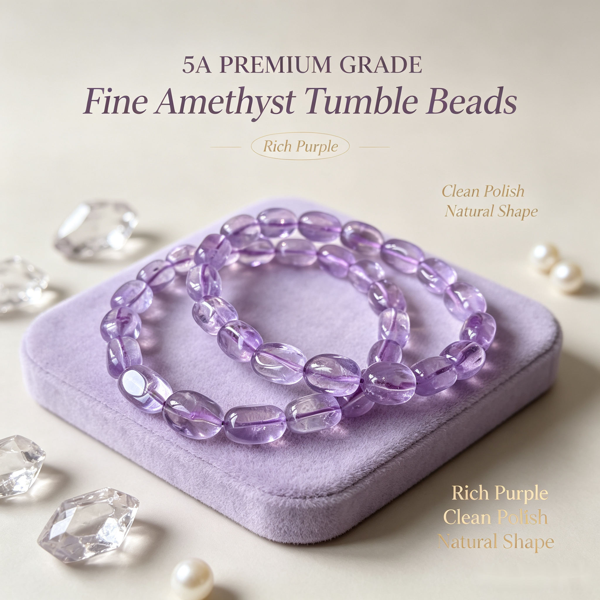 Lavender Amethyst Nugget Bracelet - Soft Calm