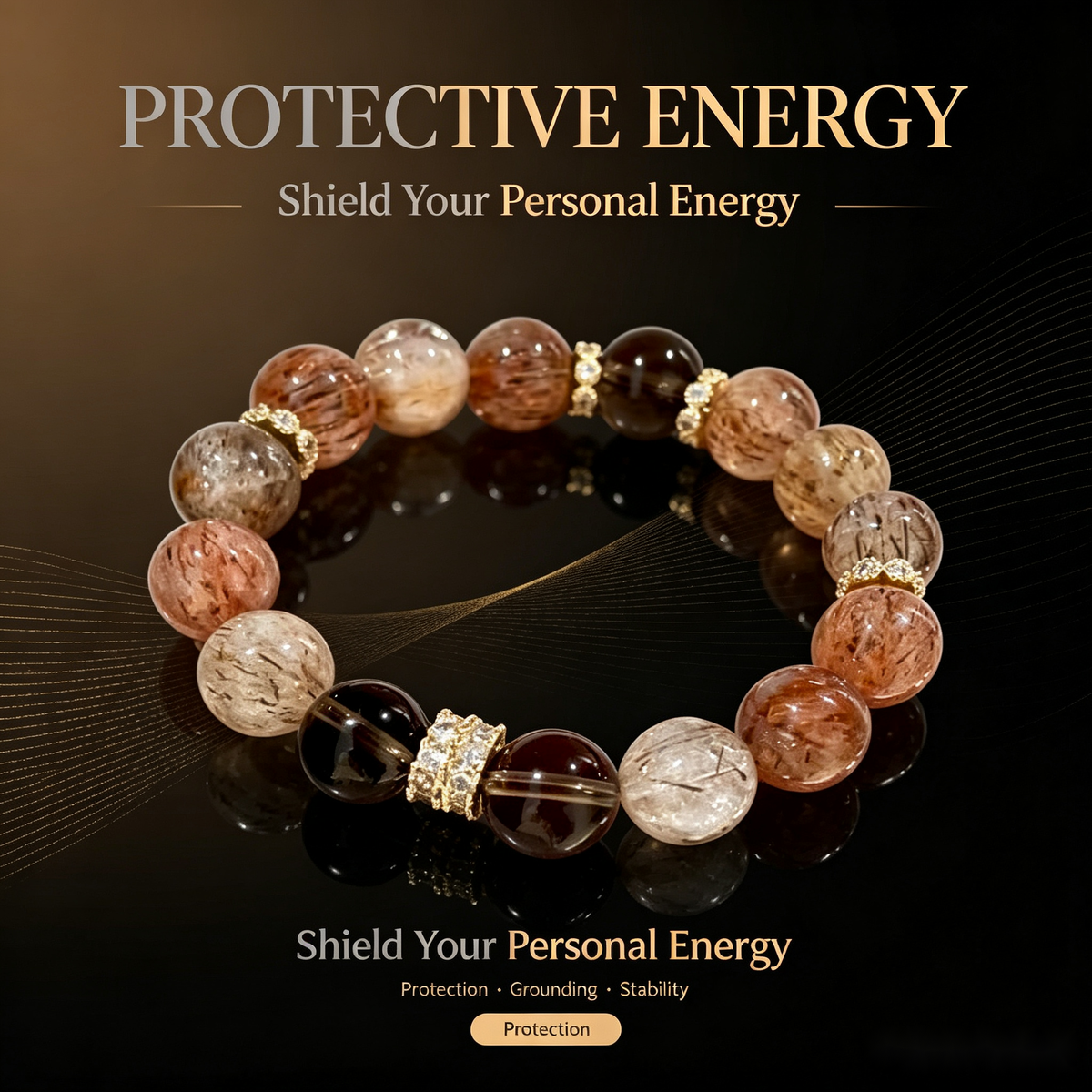 Super Seven Smoky Quartz Bracelet - 12mm