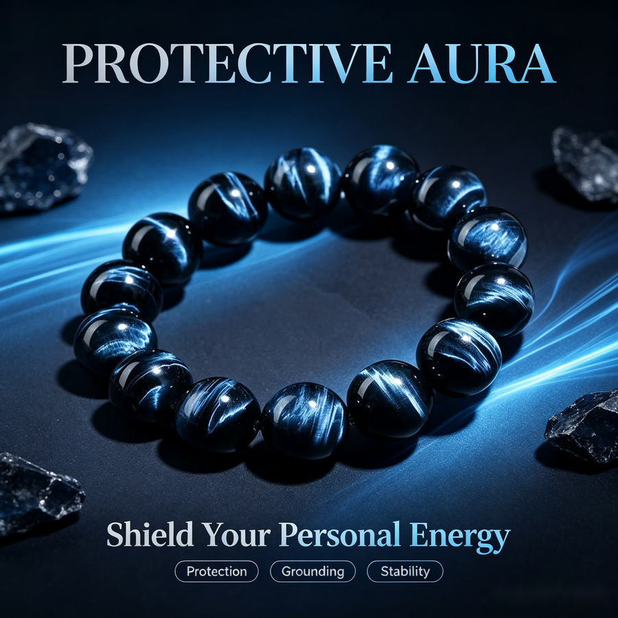 Blue Tiger Eye Bracelet - 12mm