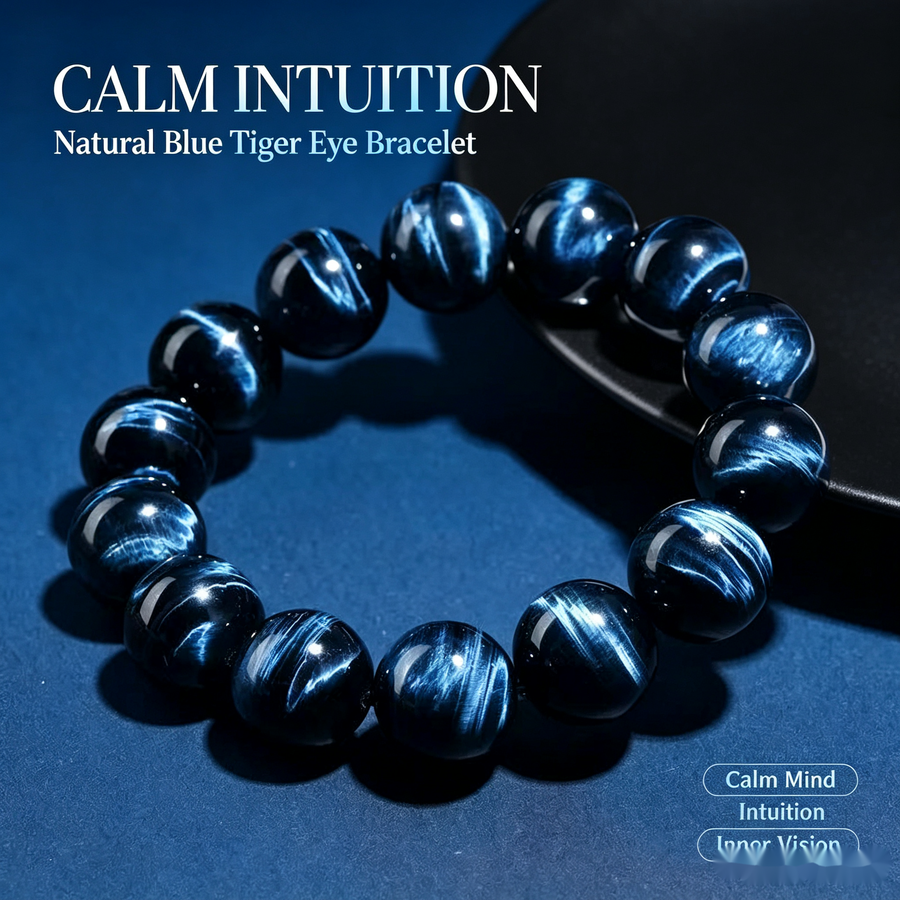 Blue Tiger Eye Bracelet - 12mm