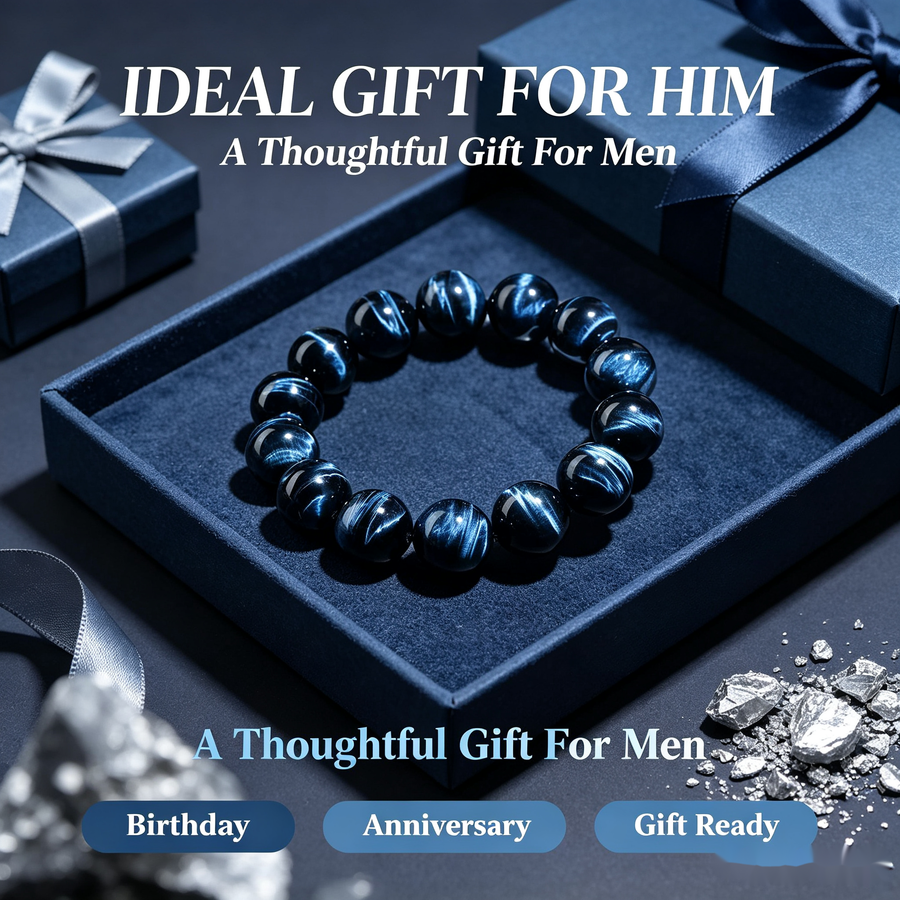 Blue Tiger Eye Bracelet - 12mm