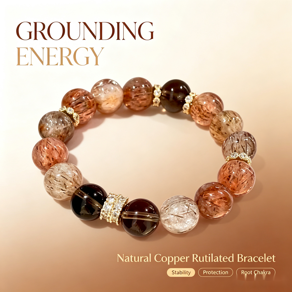 Super Seven Smoky Quartz Bracelet - 12mm Grounded Energy