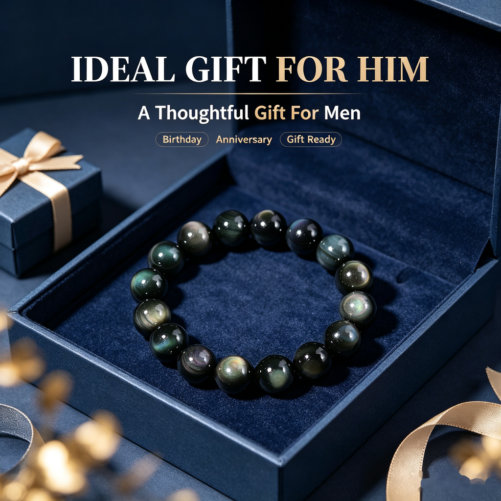 Rainbow Obsidian Protection Bracelet — 12mm