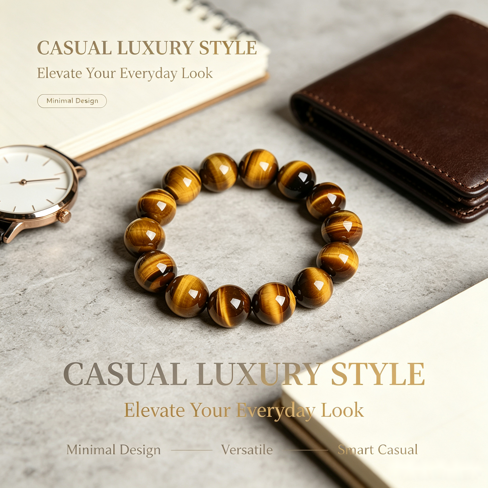 Yellow Tiger Eye Bracelet - 12mm Confidence & Wealth