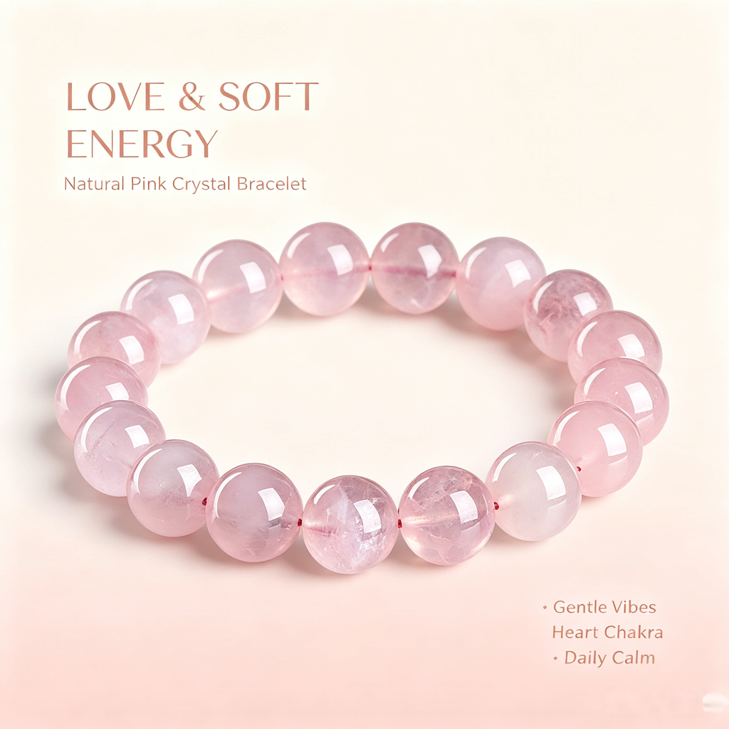 Soft Love Rose Quartz Bracelet — 12mm