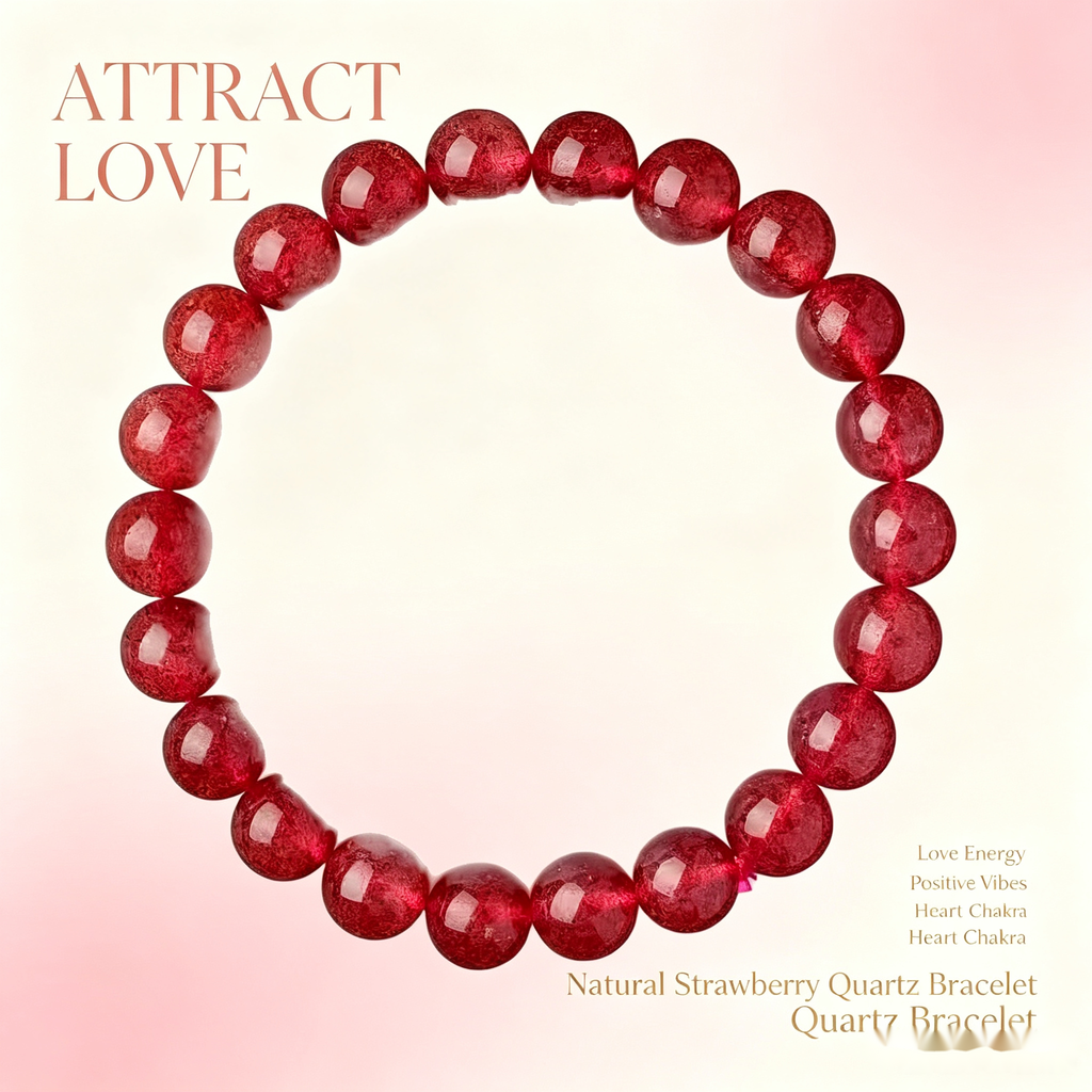 Strawberry Quartz Bracelet - 10mm Sweet Love Energy