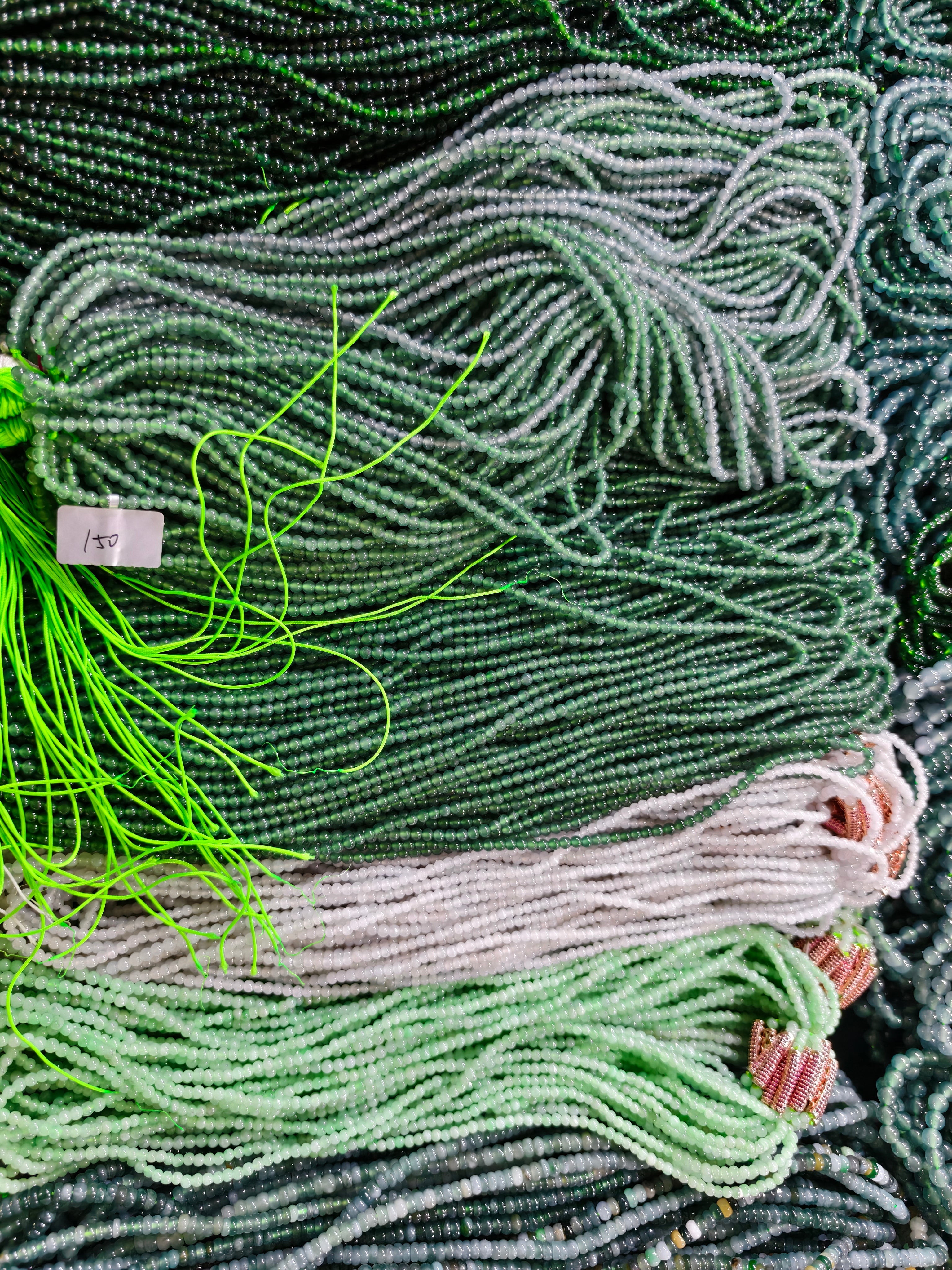 Jade Bead Necklace - approx. 4 mm bead size - Style 02