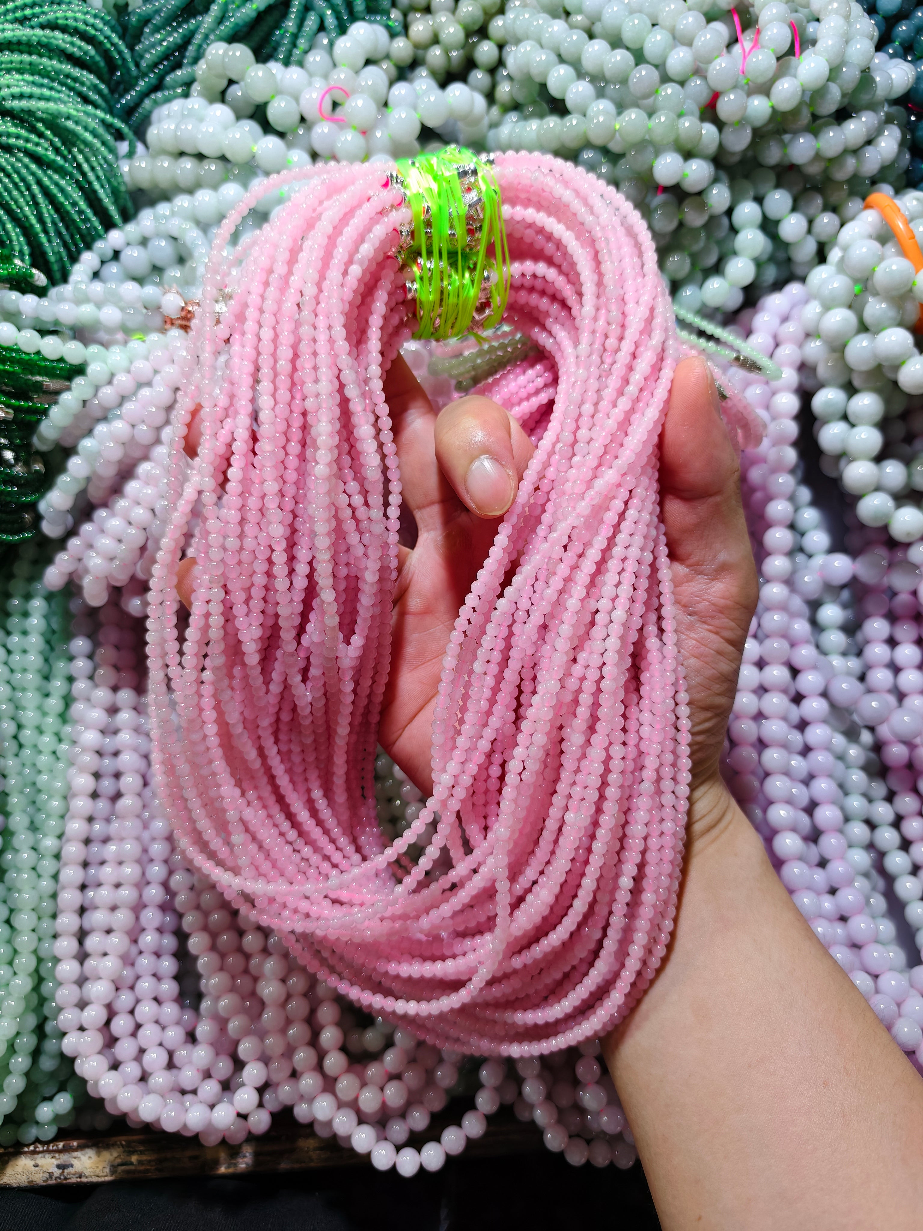 Jade Bead Necklace - approx. 4 mm bead size