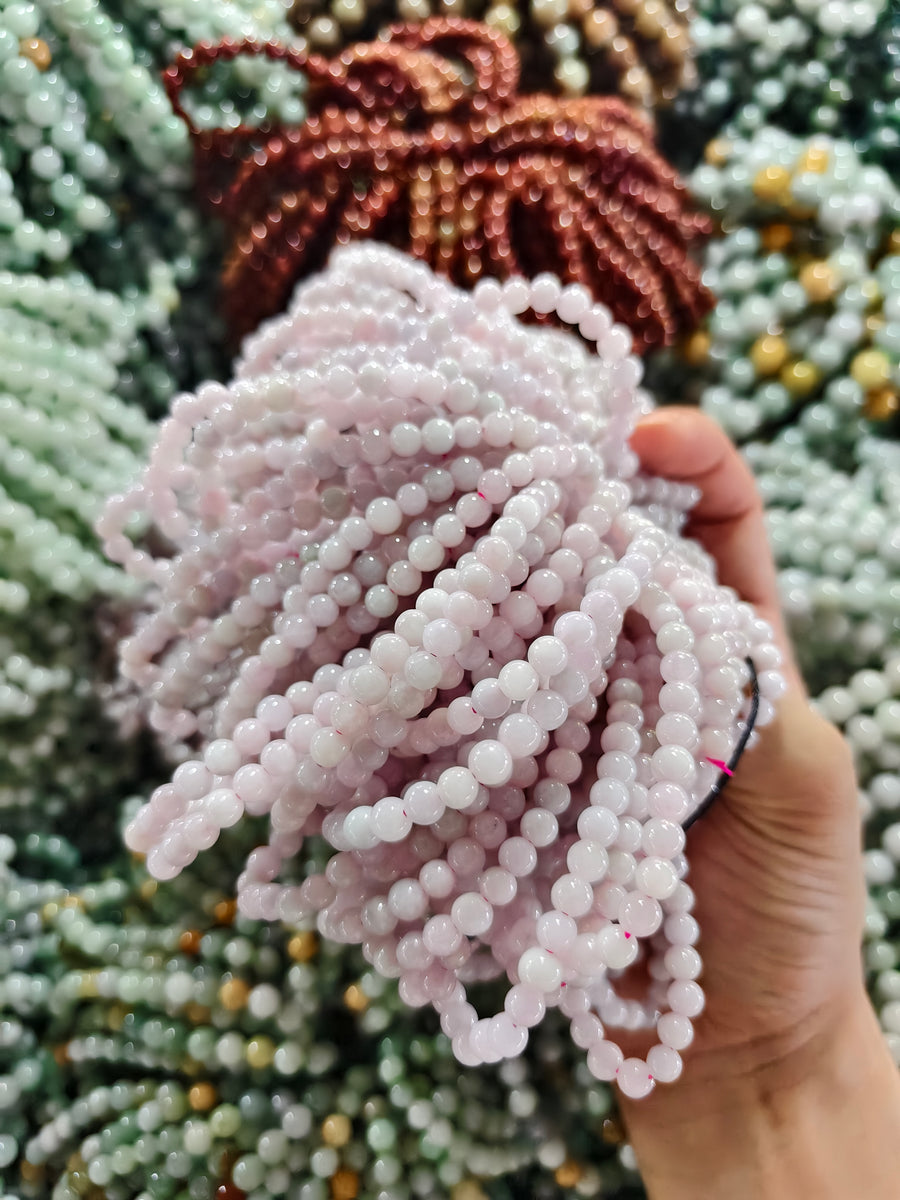 Jade Bead Bracelet - Pink Tone