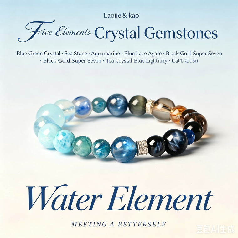 Aquamarine Multi-Crystal Bracelet - 10mm
