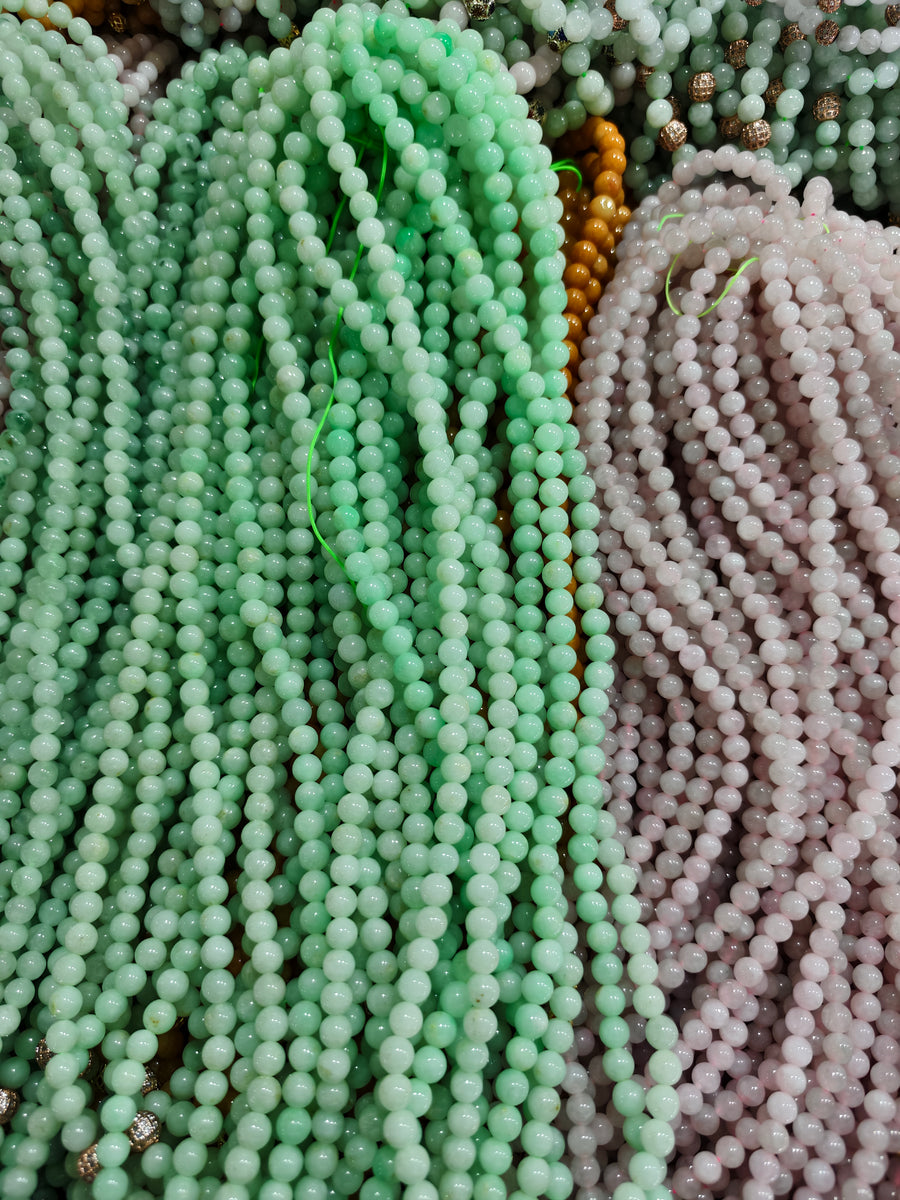 Jade Bead Necklace - approx. 8 mm bead size - Style 02