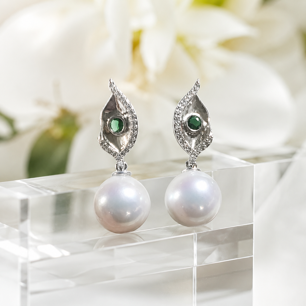 Sterling Silver Peacock Pearl Drops