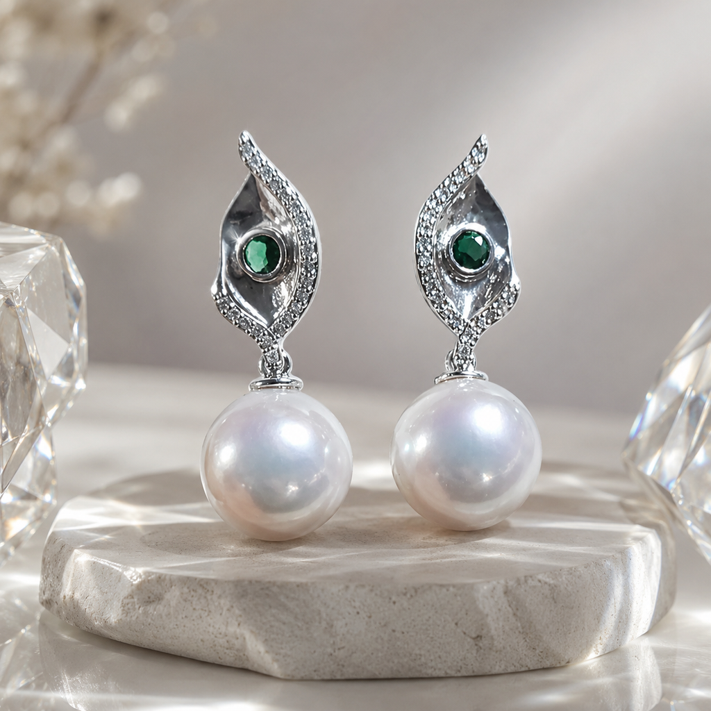 Sterling Silver Peacock Pearl Drops