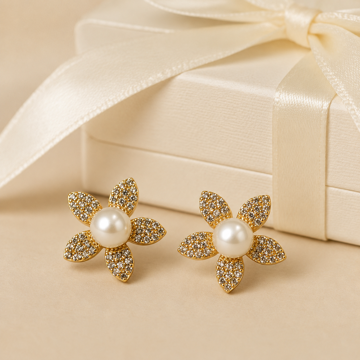 Floral Pearl Studs